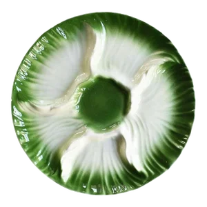 Round MCM Cabbageware or Lettuceware Bok Choy Ceramic Serving Platter in Green