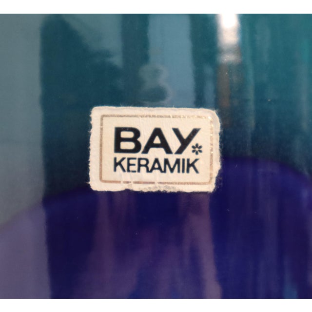 Blue and Teal Ceramic Vase from Bay Keramik, West Germany, 1970s For Sale - Image 4 of 10