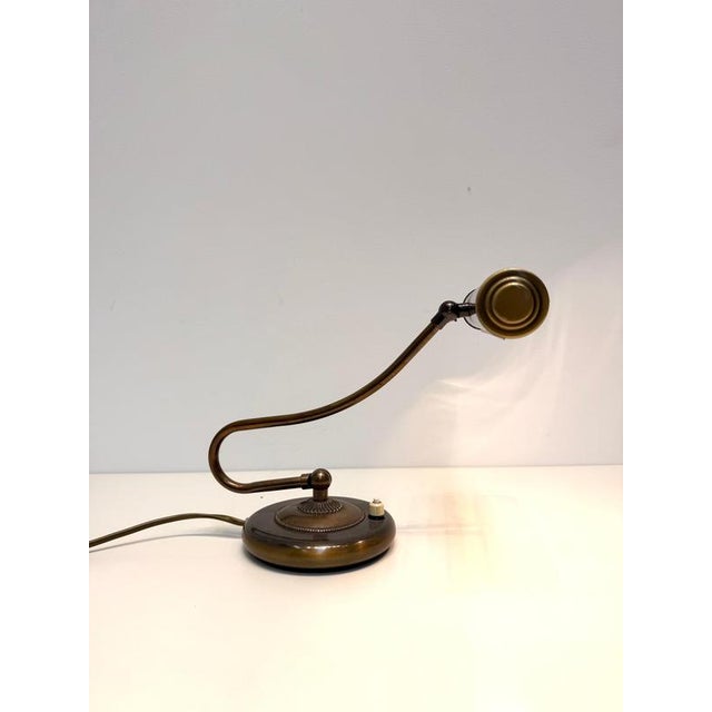 Metal Vintage Adjustable Brass Desk Lamp For Sale - Image 7 of 7