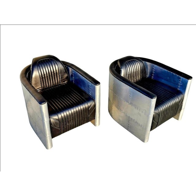 Contemporary Aviator Lounge Chairs-a Pair For Sale In Los Angeles - Image 6 of 17