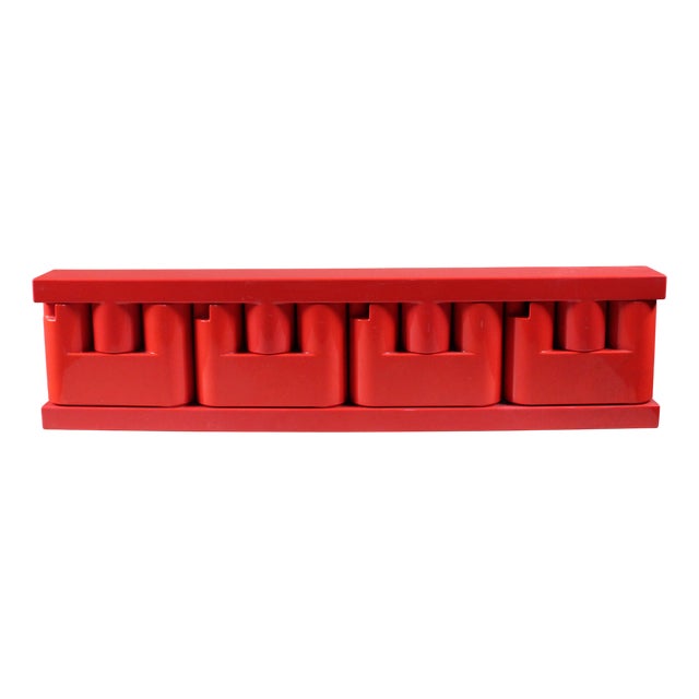 Vintage Red Plastic Rack, 1980s For Sale