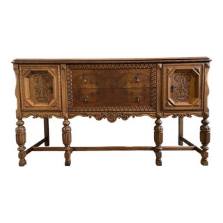 1900s Walnut Antique Primitive Buffet For Sale
