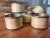 Paint 1960s Pearly Enamel and Brass Napkin Rings-Set of 7 For Sale - Image 7 of 8