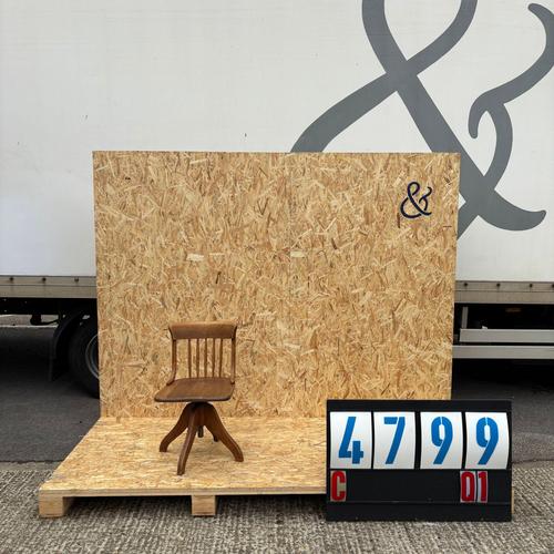 Vintage French Atelier Swivel Chair in Oak, 1920s For Sale - Image 3 of 3