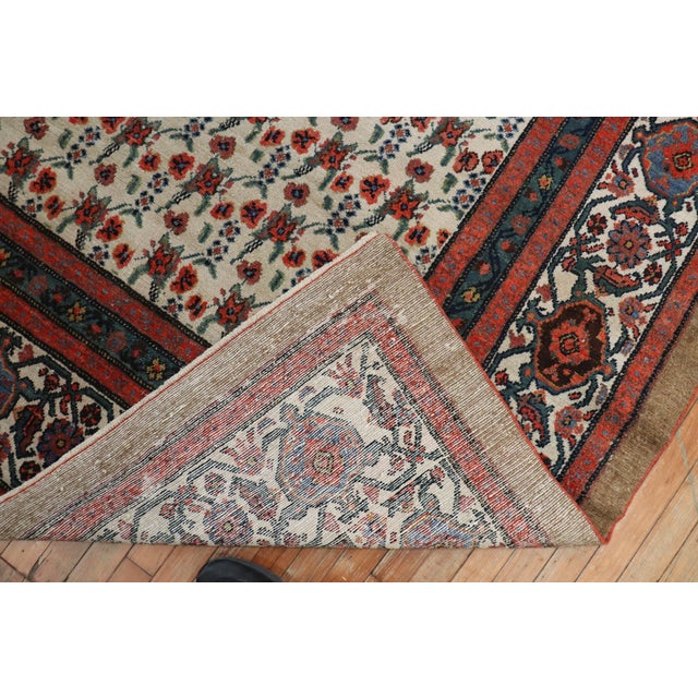 Early 20th Century Early 20th Century Zabihi Collection Dramatic Persian Hamedan Serab Decorative Square Room Rug - 10'9" x 12'8" For Sale - Image 5 of 10