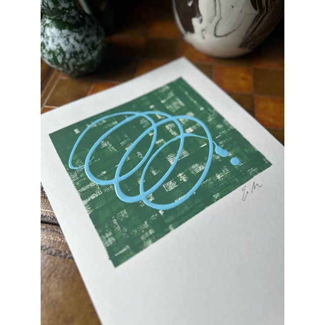 Forest Green Erin Simon Original “Imperfection” (In Green With Blue) Abstract Acrylic Painting For Sale - Image 8 of 8