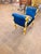Vintage Mini Velvet Royal blue Stool For Sale - Image 4 of 5