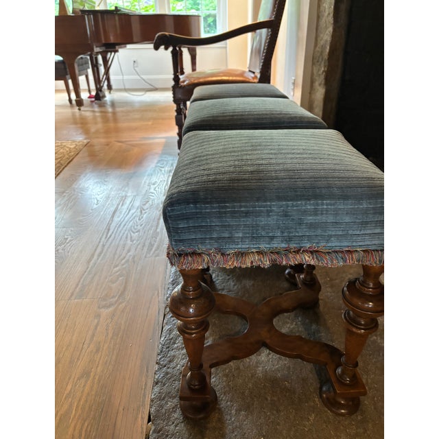 Cerulean Three William & Mary Stools For Sale - Image 8 of 9