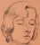 This 1930-1950 ink on peach paper portrait of a woman is by Washington D.C. artist Helen Rennie (1906-1989). Rennie was a...