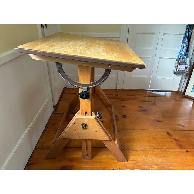 Anco Bilt Adjustable Mid-Century Modern Drafting Table, 1940s–50s For Sale - Image 4 of 7