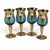 Vintage Venetian Tre Fuochi Turquoise Ombre Art Glass Decanter Set - Set of 5 For Sale - Image 12 of 18