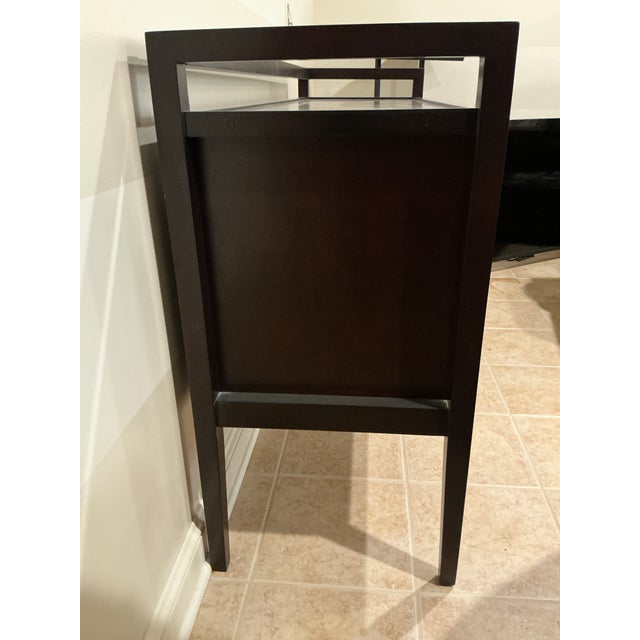 Levin Furniture Transitional Espresso Wood Wine Buffet & Bar Cabinet For Sale In Cleveland - Image 6 of 17
