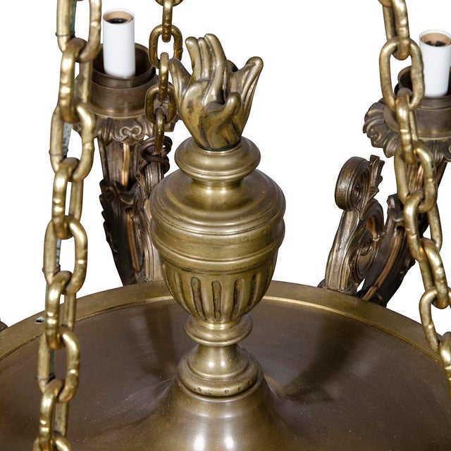 Empire Style Bronze Chandelier For Sale - Image 11 of 12