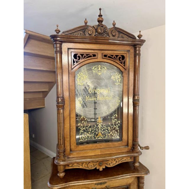 Magnificent large antique 19th Century original musik-automat symphomian, produced by Lochmanns. Having a magnificent...