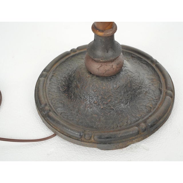 Brass Mid 20th Century Restored Victorian Brass & Cast Iron Bridge Floor Lamp For Sale - Image 8 of 11