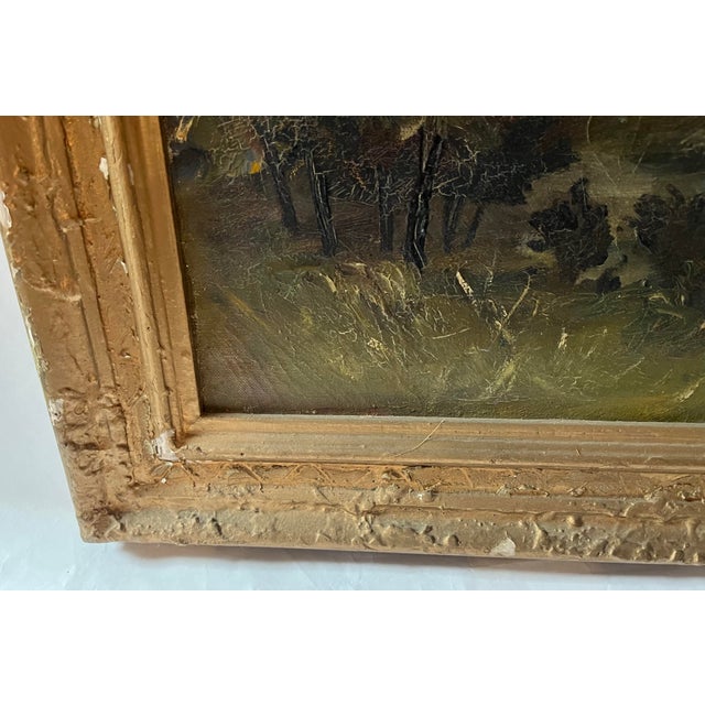 Vintage Oil on Canvas Landscape Painting From the Hudson Valley For Sale - Image 9 of 12