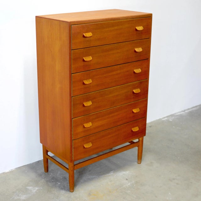 Brown FDB Møbler Model No. F17 Teak Tall Dresser / Highboy Designed by Poul Volther For Sale - Image 8 of 11