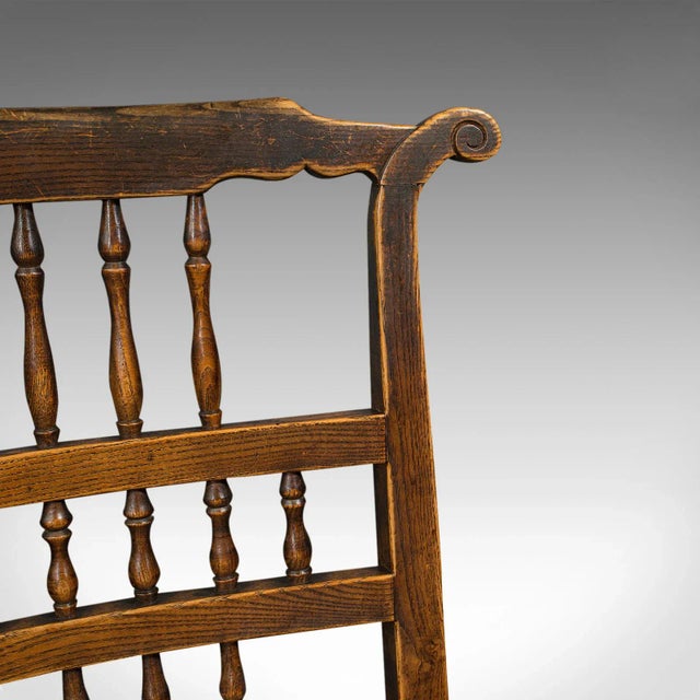 1850s Pair of Antique Victorian English Spindleback Rush Chairs For Sale - Image 11 of 13