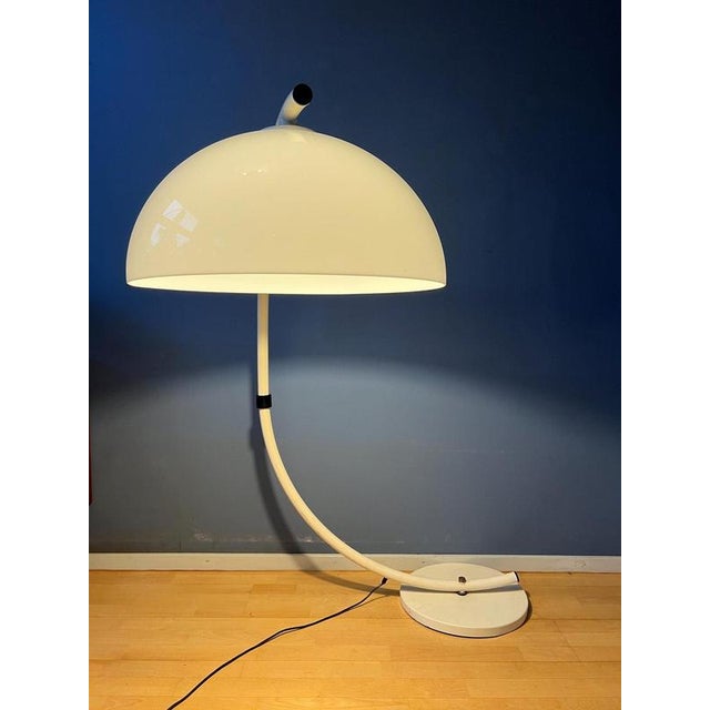 Mid-Century White Flexible Snake Mushroom Floor Lamp from Dijkstra For Sale - Image 4 of 11