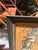Wood Vintage Orange Asian Painting in Wooden Frame For Sale - Image 7 of 7