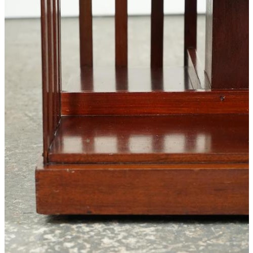 Edwardian Revolving Bookcase with Serpentine Shaped Top For Sale - Image 9 of 15