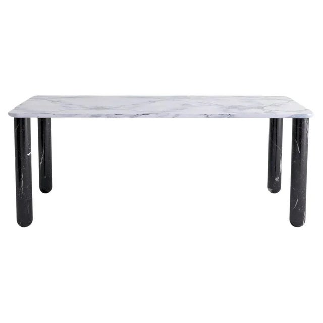 X Large White and Black Marble Sunday Dining Table by Jean-Baptiste Souletie For Sale - Image 9 of 9