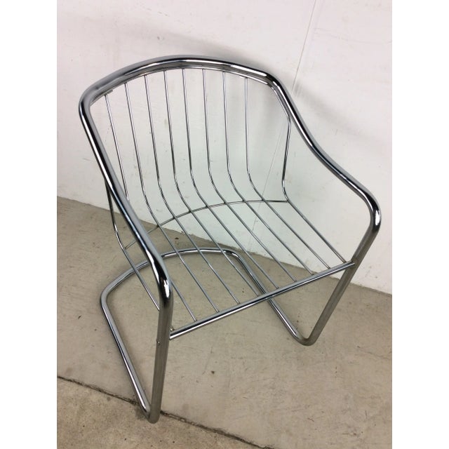 Mid Century Modern Chrome Cantilever Basket Chair For Sale - Image 4 of 7