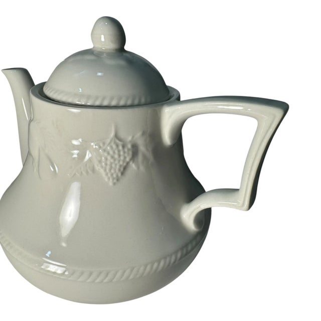 Mid 20th Century Mid-20th-Century English Pottery Teapot With Embossed Grape Motif For Sale - Image 5 of 16