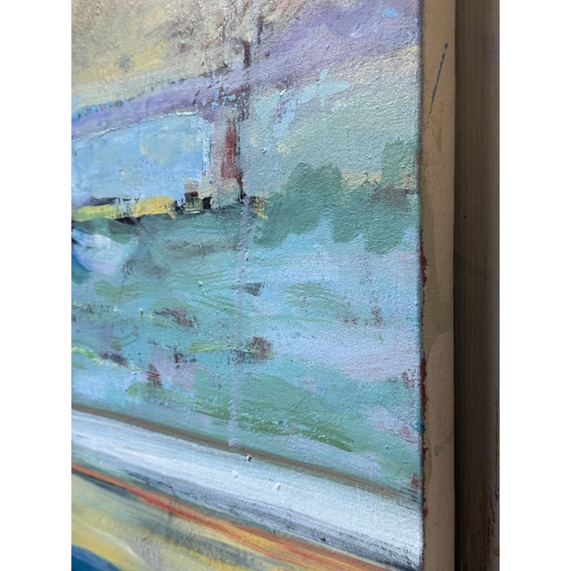 Mid-Century Modern Large California Landscape Boat Harbor Hartman For Sale - Image 3 of 6