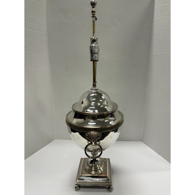 English Antique English Silver Urn Lamp For Sale - Image 3 of 10