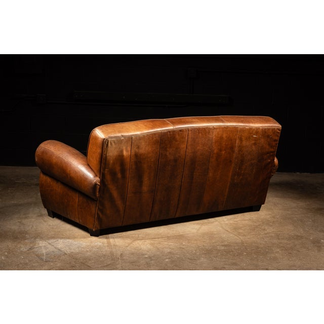 Late 20th Century Vintage Leather Club Sofa in Brown For Sale - Image 5 of 7