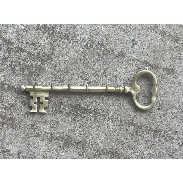 1980s Brass Key Shaped Key Holder For Sale - Image 5 of 6