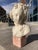 Marble bust of 19th century French woman on marble cube mount, after Grinam Niam, Paris.
