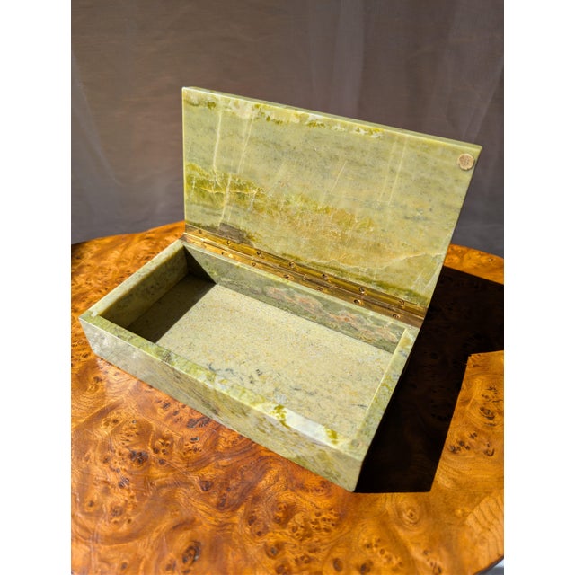 Antique Italian Green Marble Trinket Box from Henry Griffith & Sons, 1890s For Sale - Image 6 of 15