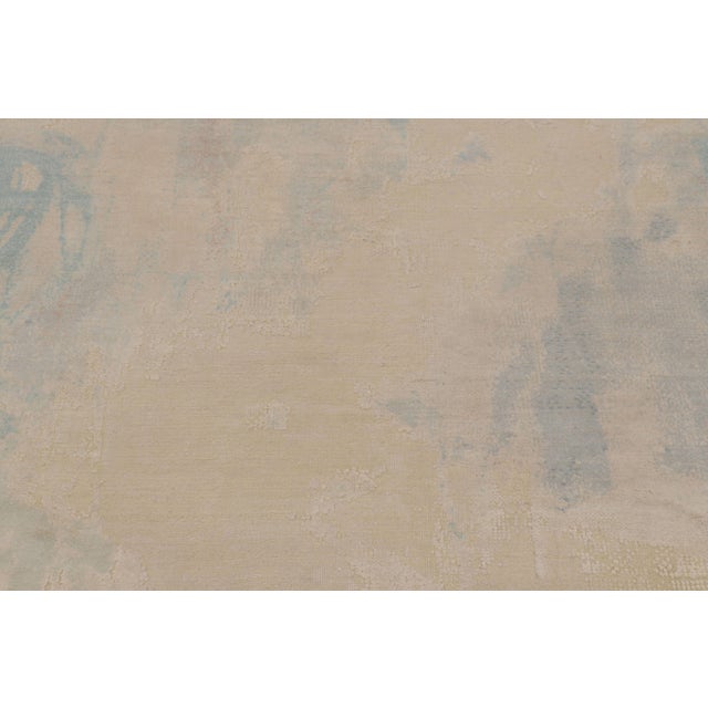 Rug & Kilim Rug & Kilim’s Modern Abstract Rug, Ivory White With Subtle Pattern in Light Blue For Sale - Image 4 of 8