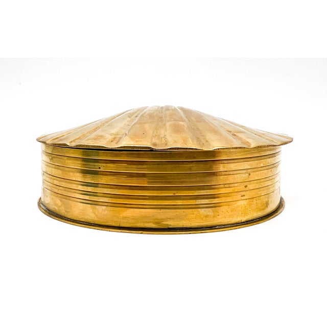 Vintage Brass Scallop Shell Hinged Box — Coastal / Hollywood Regency / Nautical For Sale In Houston - Image 6 of 11