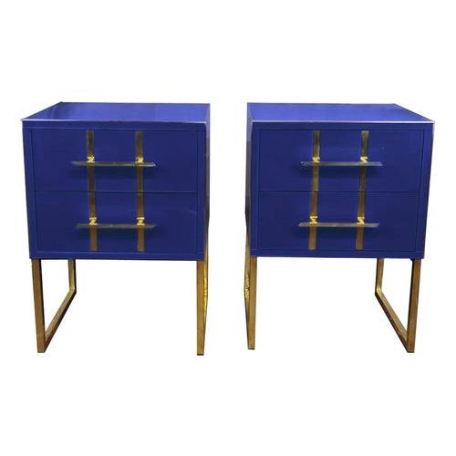 Blue Glass Bedside Tables by Justfurnituress, Set of 2 For Sale - Image 13 of 13