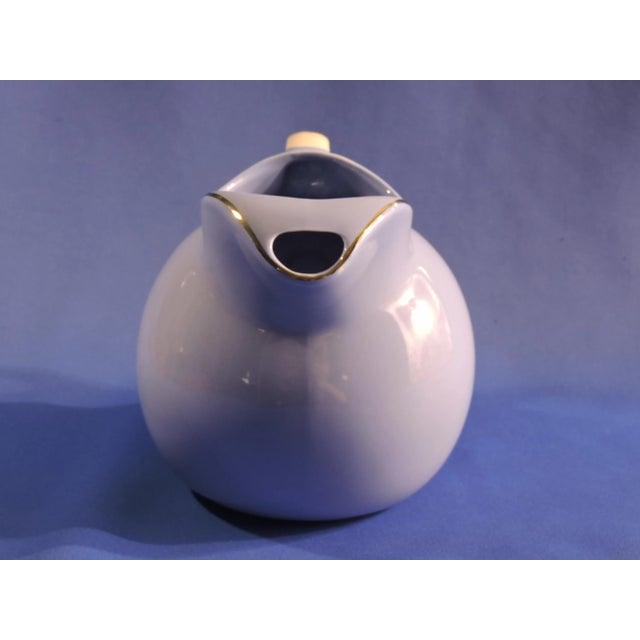 Mid 20th Century Early MCM Halls Craft Pottery Lemonade Pitcher in Rose Parade For Sale - Image 5 of 7
