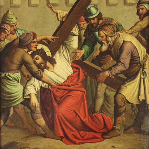 Stations of the Cross, 1910s, Oil Painting For Sale - Image 6 of 9