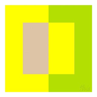 Two Toned Interactions, Lime Fine Art Print 40" X 40" by Liz Roache For Sale