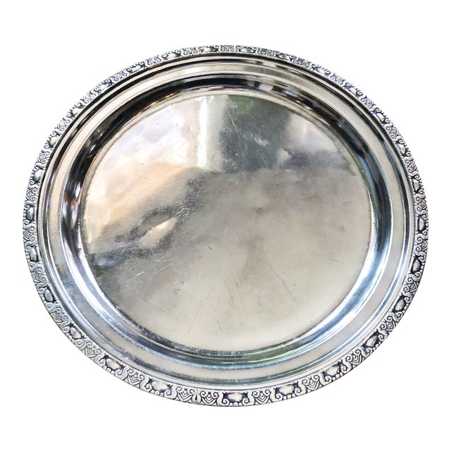 Vintage Round Silver Tray From the Waldorf-Astoria Hotel For Sale