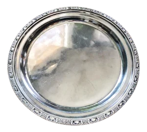 Vintage Round Silver Tray From the Waldorf-Astoria Hotel