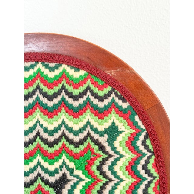 Antique Needlepoint Sheraton Style Federal Oval Back Chair, c.1900 For Sale - Image 9 of 17