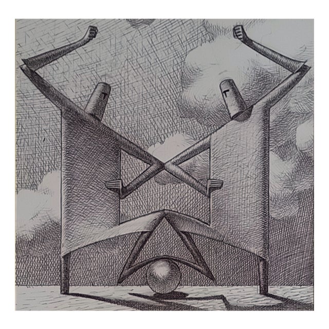 Cesare D'Antonio, Static Competition, Papier Mache For Sale