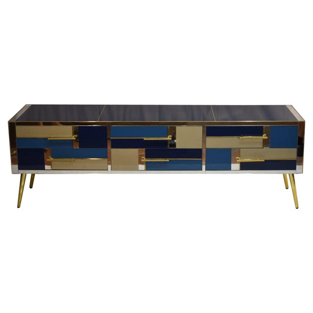 Chest of Drawers in Sapphire Blue Glass from Justfurnituress SRL For Sale - Image 10 of 10