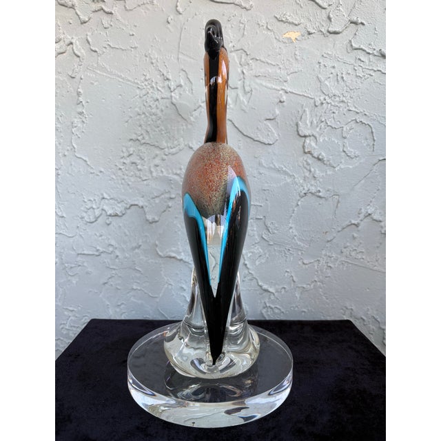 Vintage Murano Sommerso & Aventurine Art Glass Bird Sculpture, Italy, C. 1970s For Sale In Orlando - Image 6 of 11