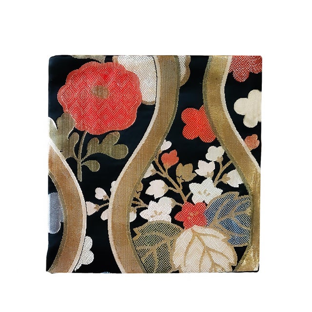 Early 20th Century Japanese Silk Obi Accent Pillow For Sale - Image 9 of 13
