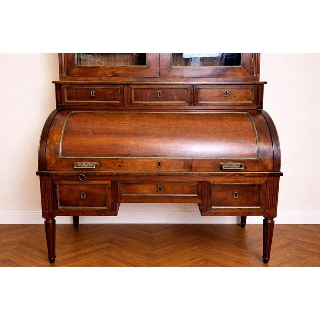 Louis xvi period roll-top desk with bookcase – circa 1760 an important louis xvi period roll-top desk in solid cuban...