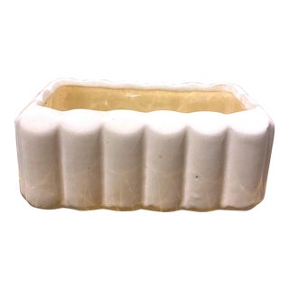 Vintage Mid-Century Pale Yellow Rectangle Planter For Sale