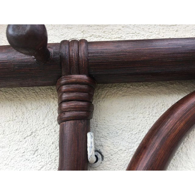 Brown Bamboo & Rattan Hanger, 1970s For Sale - Image 8 of 18